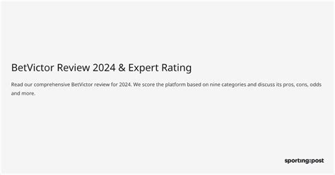 bet victor 60|Betvictor Review 2024 ️ Expert Tips for New Players.